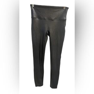 SPANX Faux Leather Leggings High Rise Black Skinny Stretch Pants